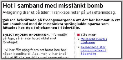Det är också vanligt att lägga rubriker med hyperlänkar brevid texten